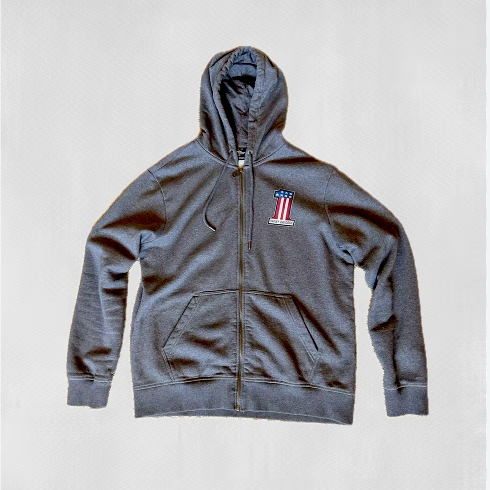 Harley hoodie sweatshirt size Large gray